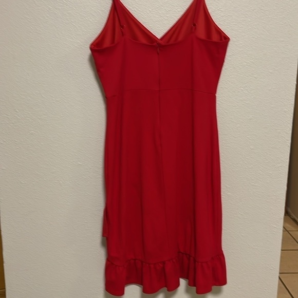 LULU'S Women's Red Bodycon Dress Size M Valentines Feminine Sweetheart Ruffle - Picture 6 of 7